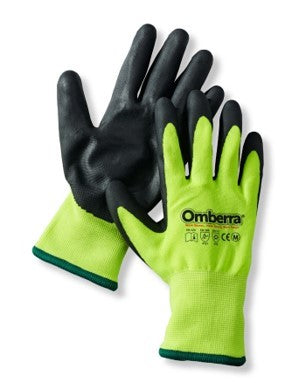 Work Gloves Insulated Hi-Vis Yellow Nitrile Grip 12 Pair Pack
