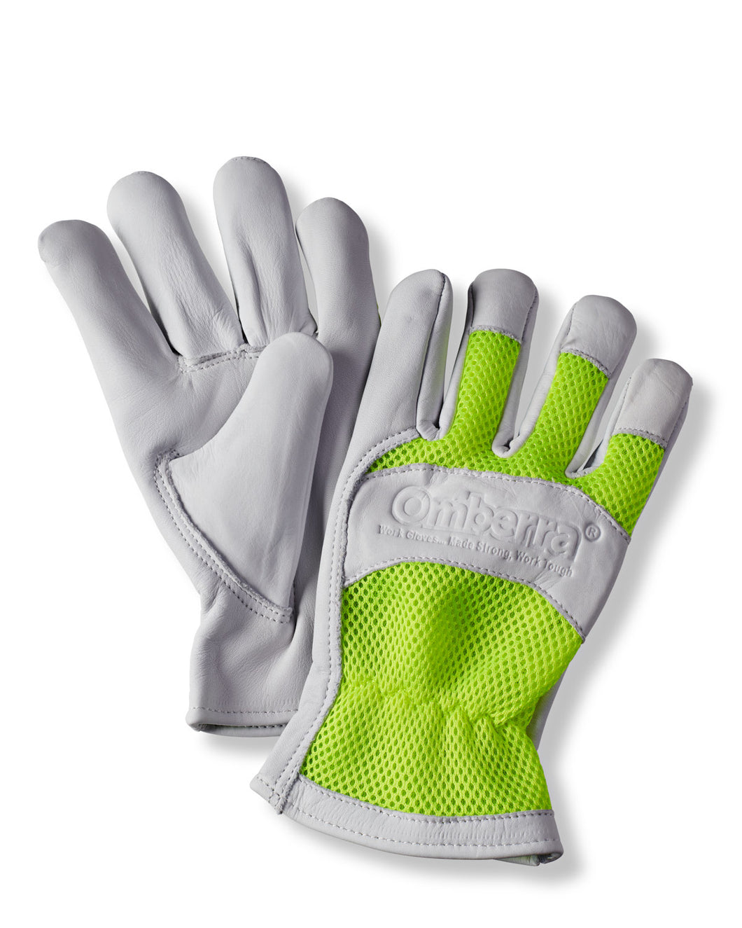 Premium Leather Gloves Hi-Vis Mesh 12 Pair Pack