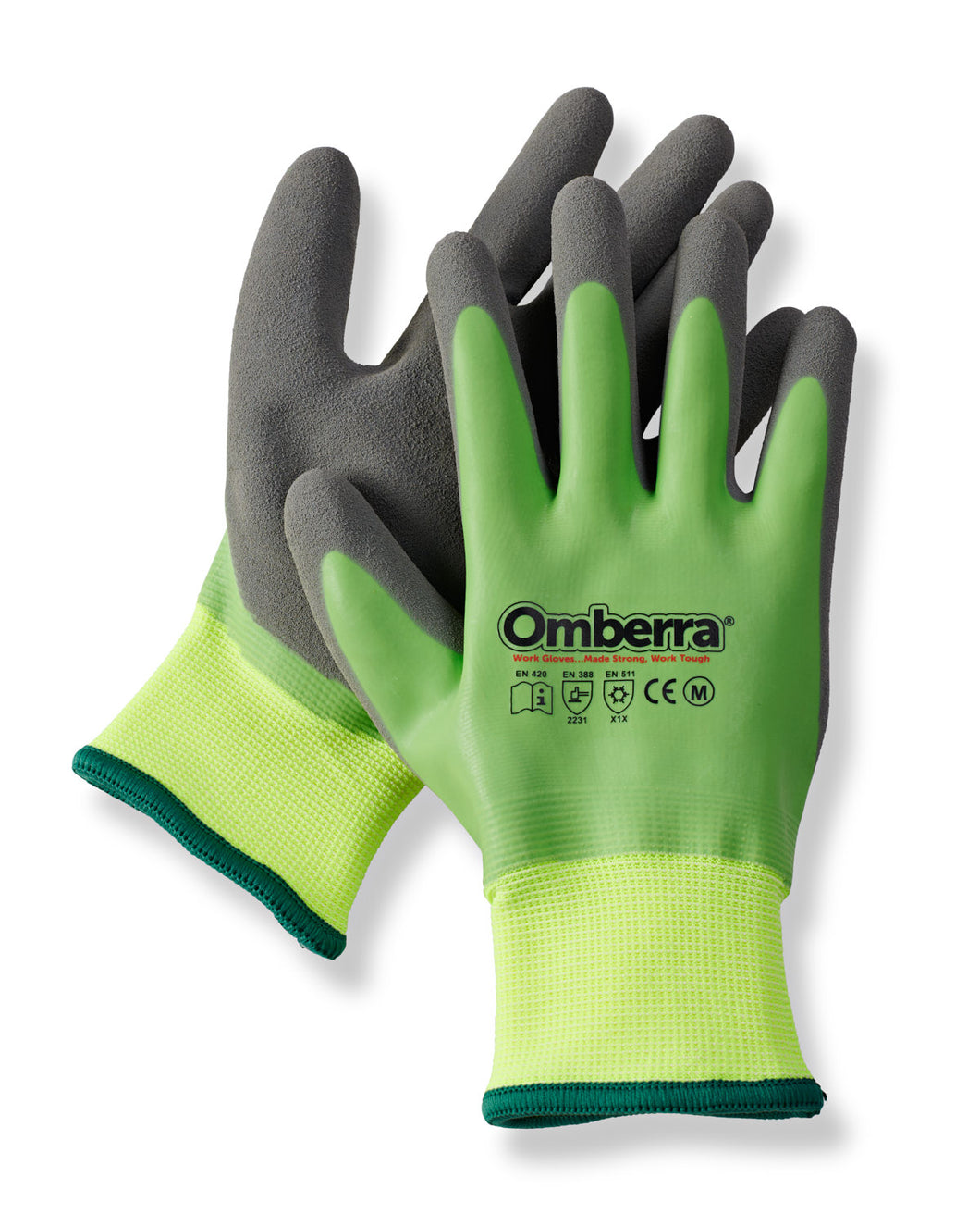 Work Gloves Insulated Hi-Vis Yellow Latex Grip 12 Pair Pack