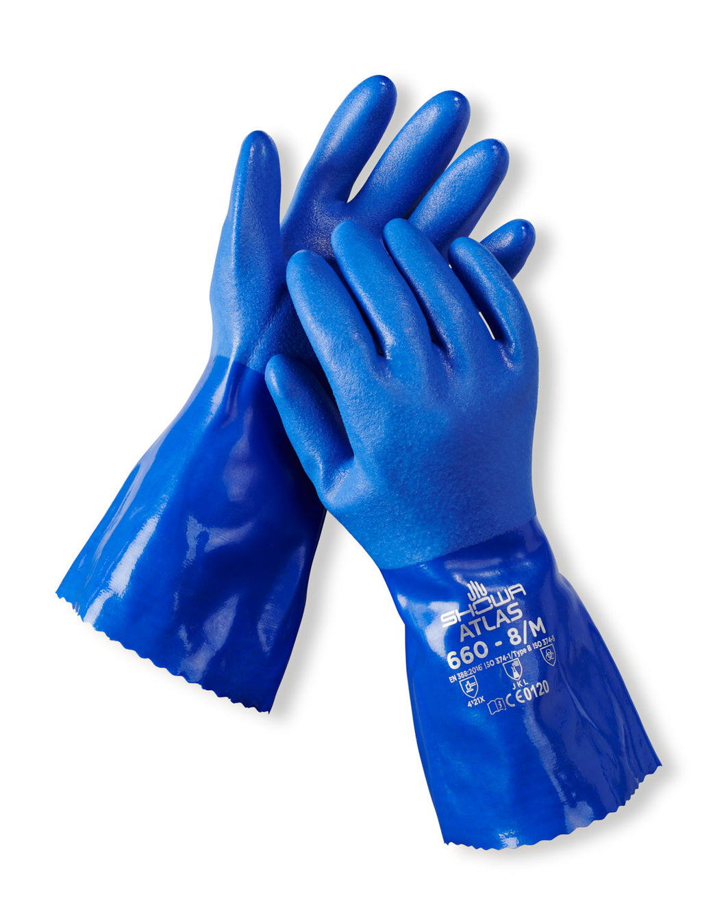 Triple Dipped Waterproof Gloves PVC Blue Gloves 12 Pair Pack