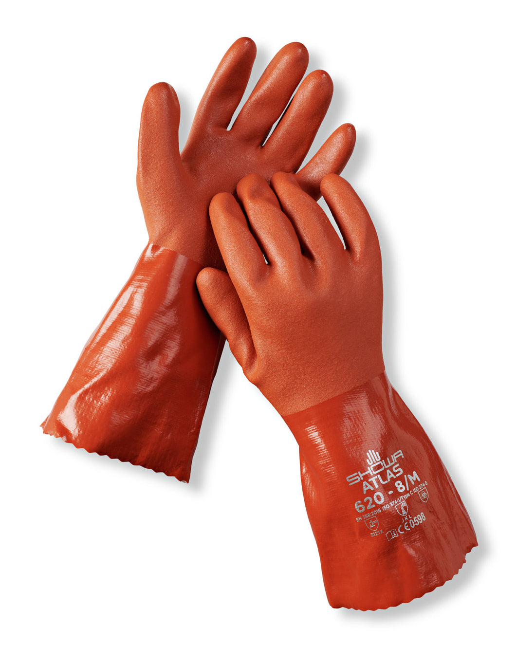 Water-Chemical Work Gloves PVC Orange 12 Pair Pack